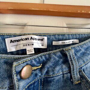 American Apparel High Waist Pencil Pant Denim Medium Blue Size 29 New